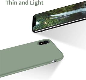 img 1 attached to OTOFLY Calke Green Silicone iPhone XR Case, Premium Soft Touch Series - Full-Body Protective Bumper Cover for Apple iPhone XR 6.1 inch