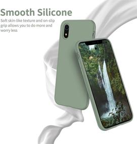 img 2 attached to OTOFLY Calke Green Silicone iPhone XR Case, Premium Soft Touch Series - Full-Body Protective Bumper Cover for Apple iPhone XR 6.1 inch