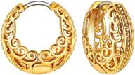 👂 u7 18k gold plated studs with sterling silver post 10mm huggie hoops: stylish hoop earrings for women logo