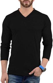 img 3 attached to 👕 Plain V-Neck Black Sleeve Men's Active Shirt