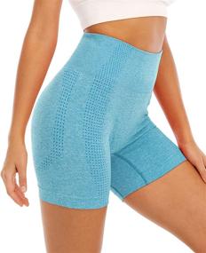 img 4 attached to SALSPOR Women's Seamless High Waist Workout Shorts: Spandex, Breathable, Tummy Control Gym Biker Athletic Shorts