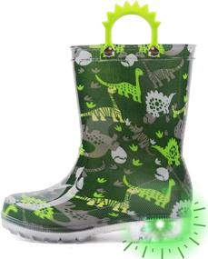 img 4 attached to 🏼 Outee Toddler Kids Light Up Waterproof Rain Boots: Adorable and Lightweight