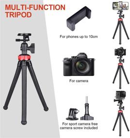img 3 attached to 📸 Portable Mini Tripod Stand for Canon DSLR Camera, iPhone, Webcam: Ideal for Youtubers, Vloggers, Reviewers, Live Streaming, Podcasting & More - 13-inch