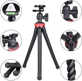 img 1 attached to 📸 Portable Mini Tripod Stand for Canon DSLR Camera, iPhone, Webcam: Ideal for Youtubers, Vloggers, Reviewers, Live Streaming, Podcasting & More - 13-inch
