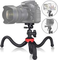 📸 portable mini tripod stand for canon dslr camera, iphone, webcam: ideal for youtubers, vloggers, reviewers, live streaming, podcasting & more - 13-inch logo