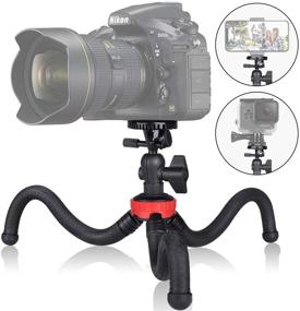 img 4 attached to 📸 Portable Mini Tripod Stand for Canon DSLR Camera, iPhone, Webcam: Ideal for Youtubers, Vloggers, Reviewers, Live Streaming, Podcasting & More - 13-inch