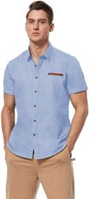 img 2 attached to COOFANDY Men's Casual Short Sleeve Button-Up Dress Shirt