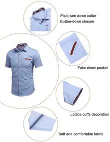 img 1 attached to COOFANDY Men's Casual Short Sleeve Button-Up Dress Shirt