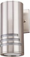 cerdeco ws-8112 stainless steel modern outdoor wall lamp - weather-proof cylinder sconce ideal for garden & patio, satin nickel finish [ul-listed] логотип