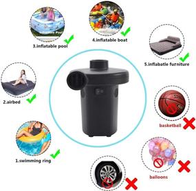 img 2 attached to BUYMAX Rechargeable Electric Air Pump: Cordless Inflator/Deflator for Pool Inflatables, Rafts, and More - Portable & Efficient with Multiple Adaptors