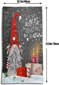 img 2 attached to 🎅 Deaowangluo Merry Christmas Gnome Hand Towels: Festive Winter Snowflake Design for Multipurpose Use in Bathroom, Hotel, Spa, Gym - 27.5 X 15.7 Inches