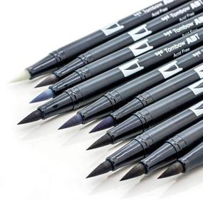 img 3 attached to 🖌️ Tombow 56171 Dual Brush Pen Art Markers Review: Grayscale, 10-Pack Blendable, Brush and Fine Tip Markers