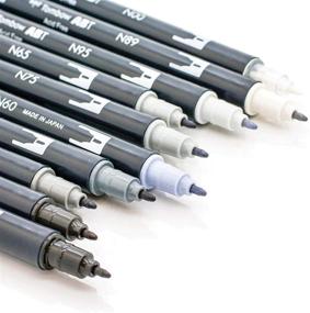 img 2 attached to 🖌️ Tombow 56171 Dual Brush Pen Art Markers Review: Grayscale, 10-Pack Blendable, Brush and Fine Tip Markers