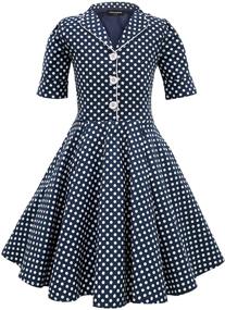 img 4 attached to 👗 Vintage Polka Midnight Girls' Clothing and Dresses by BlackButterfly Sabrina