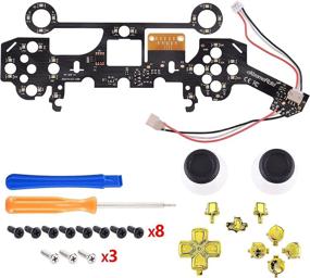 img 2 attached to 🎮 eXtremeRate Luminated Multi-Colors Dpad Thumbstick Share Home Face Buttons for PS5 Controller BDM-010, Chrome Gold Classical Symbols Buttons DTF LED Kit - Controller NOT Included