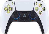 🎮 extremerate luminated multi-colors dpad thumbstick share home face buttons for ps5 controller bdm-010, chrome gold classical symbols buttons dtf led kit - controller not included логотип