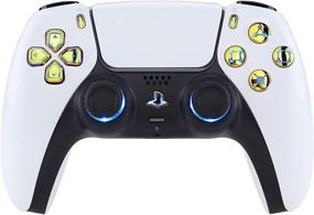 img 4 attached to 🎮 eXtremeRate Luminated Multi-Colors Dpad Thumbstick Share Home Face Buttons for PS5 Controller BDM-010, Chrome Gold Classical Symbols Buttons DTF LED Kit - Controller NOT Included