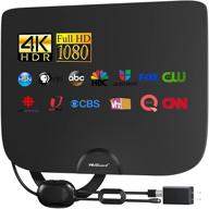 📺 180-mile range hd digital tv antenna amplified - perfect for 4k 1080p fire tv stick and older tvs - indoor smart switch amplifier signal booster - includes 18ft coax hdtv cable/ac adapter logo