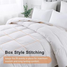 img 1 attached to 🛏️ Premium White Queen Feather Comforter by WhatsBedding - All Season Medium Warmth Duvet Insert - 100% Cotton Cover - Queen Size 90x90 Inch
