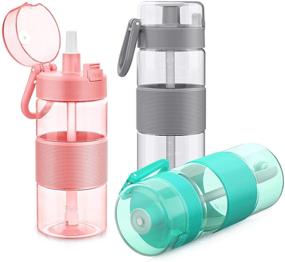 img 4 attached to 💖 27oz Pink Plastic Sports Water Bottle
