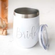 🍷 bliss collections stainless steel insulated wine tumbler with lid for the bride - 12 oz bpa-free wine cup for the bride to be - perfect wedding shower, engagement party, bachelorette party or wedding - buy now! логотип