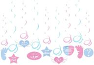 🎉 captivating 36ct gender reveal hanging swirl decorations kit – unveil the perfect boy or girl party supplies for your baby celebration! logo