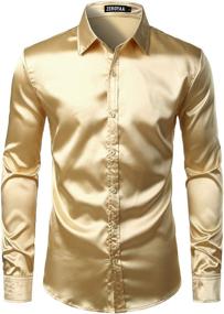 img 2 attached to ZEROYAA Luxury Button White X Large Men's Shirt: ZLCL14 - Trendy and Fashionable Clothing for Men