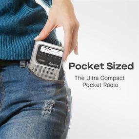 img 1 attached to 📻 Vondior Silver Portable Pocket Radio - Battery Operated AM FM Transistor Radios for Best Reception and Longest Lasting Performance. Compact Player with 2 AA Battery, Mono Headphone Socket