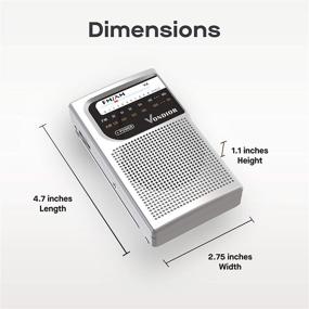 img 3 attached to 📻 Vondior Silver Portable Pocket Radio - Battery Operated AM FM Transistor Radios for Best Reception and Longest Lasting Performance. Compact Player with 2 AA Battery, Mono Headphone Socket