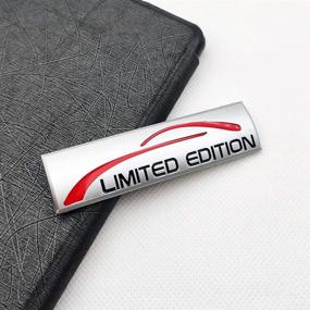 img 2 attached to Хромированный металлический эмблемный значок автомобиля Limited Edition с премиальной 3D-наклейкой для заднего багажника и бока (матовый серебряный).