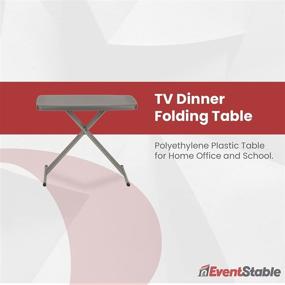 img 1 attached to 🔲 EventStable TitanPRO TV Dinner Folding Table - Ultimate Lightweight Foldable Table for Kids - Adjustable Height, Durable & Portable Polyethylene Plastic Table for Home, Office, School