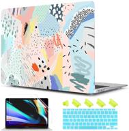 🎨 artistic floral design 2-in-1 plastic hard case with keyboard cover & screen protector for macbook air 13 inch (2018-2020 release a2337 m1 a2179 a1932) logo