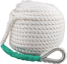 img 2 attached to ⚓ Polypropylene Boat Dock Rope | 1/2 Inch, 200 Feet | Three Strand Twisted Anchor Line | Sailboat and Sled Mooring with Thimble | 5850LB Breaking Strength | Affordable and Reliable