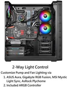 img 2 attached to 💦 Thermaltake Water 3.0 ARGB Motherboard Sync Edition 240 All-in-One Liquid Cooling System – AMD/Intel LGA1200 Ready, 2X 120mm Radiator CPU Cooler CL-W233-PL12SW-A, High Efficiency