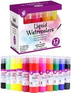 tbc the best crafts liquid watercolor paint set - 12 vibrant colors (2oz./59ml bottles) - water based paint for kids and adults - perfect art and crafts supplies for calligraphy, painting, and crafts logo