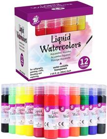 img 4 attached to TBC The Best Crafts Liquid Watercolor Paint Set - 12 Vibrant Colors (2oz./59ml Bottles) - Water Based Paint for Kids and Adults - Perfect Art and Crafts Supplies for Calligraphy, Painting, and Crafts