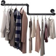 🧥 wall mounted industrial pipe clothing rack, heavy duty garment rack for hanging clothes, laundry room clothes organizer логотип