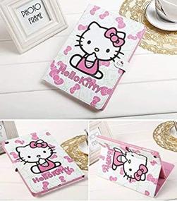 img 2 attached to Чехол Hello Kitty Design Folio Style из искусственной кожи для Apple New iPad 9.7 дюйма 2018 2017 годов, розовый - совместим с A1822 A1823 A1893 A1954, чехол для Apple New iPad 9.7 дюйма 5-го и 6-го поколения A1822 A1823 A1893 A1954.