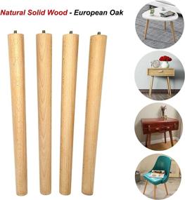 img 3 attached to 🪑 AOLY 16 inch Wooden Table Legs - Wood Furniture Replacement Legs for Coffee Table, Mid-Century Modern Table, Chair & Night Stand - Includes Angled Mounting Plates - Set of 4