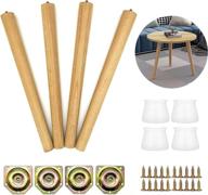 🪑 aoly 16 inch wooden table legs - wood furniture replacement legs for coffee table, mid-century modern table, chair & night stand - includes angled mounting plates - set of 4 logo