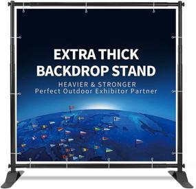 img 4 attached to T-SIGN Heavy Duty Backdrop Banner Stand - Professional Telescopic Display for Photography, 5x7 - 8x10 ft, with Carry Bag