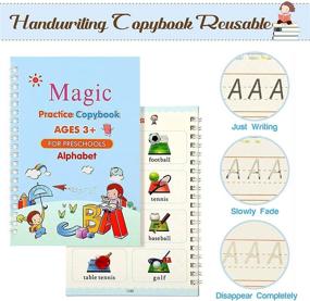 img 2 attached to 📘 35Pcs Kids' English Study Workbooks: Magic Practice Copybook by Inmorven - Reusable Children's Calligraphy Set with Letter Tracing Paper, Mathematical Drawing Set, Pen, and 24 PCS Reusable Templates