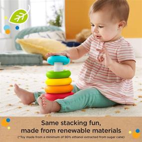 img 3 attached to 👶 Fisher-Price Baby's First Blocks and Rock-a-Stack Gift Set: 2 Plant-Based Toys for Infants 6+ Months