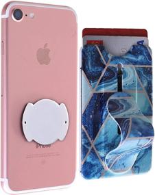 img 4 attached to 📱 KickWallet - Blue Marble Divided Removable & Repositionable Phone Wallet Card Holder - Stick on Phone Credit Card Holder for iPhone & Cell Phones