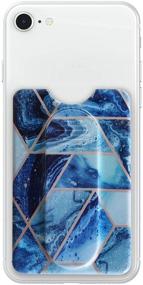 img 2 attached to 📱 KickWallet - Blue Marble Divided Removable & Repositionable Phone Wallet Card Holder - Stick on Phone Credit Card Holder for iPhone & Cell Phones