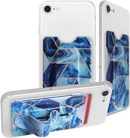 img 3 attached to 📱 KickWallet - Blue Marble Divided Removable & Repositionable Phone Wallet Card Holder - Stick on Phone Credit Card Holder for iPhone & Cell Phones