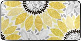 img 4 attached to Sunflower Kitchen Mat - Abstract Floral Design | Anti-Fatigue Comfort Floor Mat | Non-Slip, Oil-Stain Resistant | Easy to Clean | Indoor/Outdoor Doormat