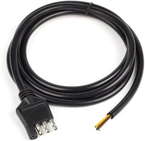 img 4 attached to 🔌 WOFTD 4-Way Trailer Wiring Harness with 5 ft Wires - 4-Pin Jacketed Cable Extension Connector