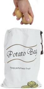 img 3 attached to Home-X Vegetable Bags Set - Includes Potato and Onion Bag, Set of 2 - Practical Solution for Fresh Produce Storage