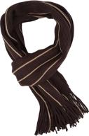 sakkas rhyland scarf: striped color block knitted winter accessory with fringe logo